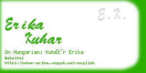 erika kuhar business card